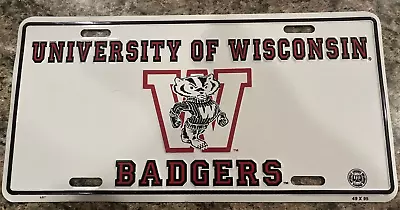 Vintage Metal   License Plate Car Tag Wisconsin Badgers College Classic W Logo • $5.88