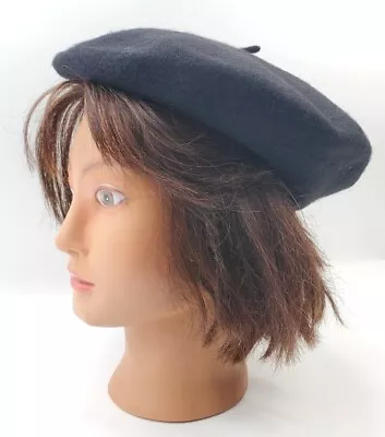 John Lewis Womens Wool Black Beret Hat One Size • $20.90