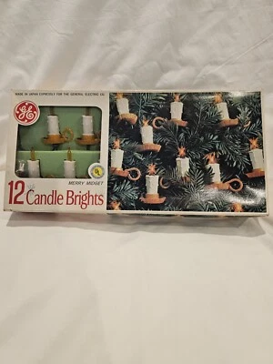 $4.99 • Buy Vintage 1960's 12 Vintage Ge Merry Midget Candle Brights Christmas Tree Lights 