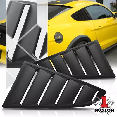 $26.89 • Buy Black 1/4 Quarter Side Window Louvers Scoop Cover Vent For 15-18 Ford Mustang