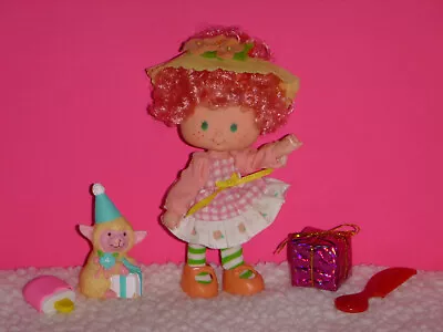 Vintage Strawberry Shortcake~ Party Pleaser PEACH BLUSH Doll & MELONIE BELLE Pet • $99.99