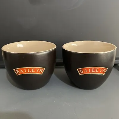 2 X Baileys Black & Brown Small Coffee Mug Tea Cup Bailey's Irish Cream Set • $20