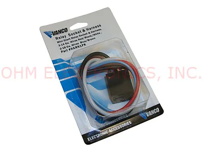 $6.25 • Buy New Retail 12v Dc 5 Wire Bosch Style Relay Socket And Harness - Vanco Harn1pk