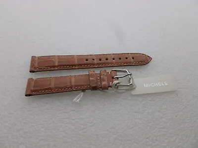 Genuine Michele 16mm Coffee  Alligator  Watch Band Strap NEW • $27.77