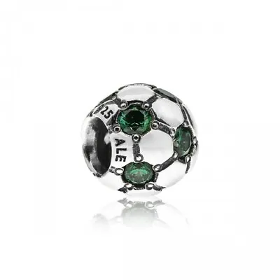 £35 • Buy Genuine Pandora Green Sparkling Football Soccer Ball CZ Silver Charm 790444CZN