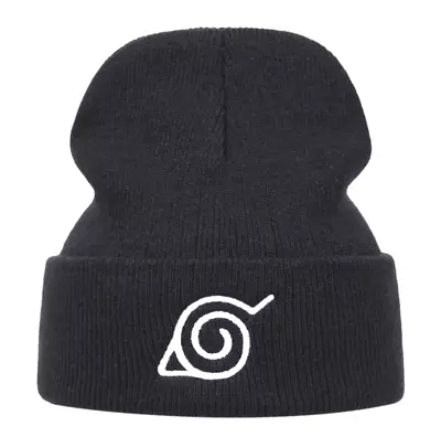 Naruto Konoha Leaf Village Headband Beanie Hat -Black- One Size Fits All Unisex • £9.99