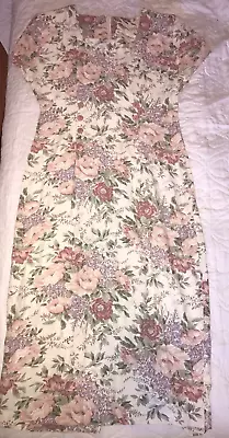 Vintage 80s 90s Betsy's Things Floral Dress Size Medium • $8