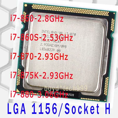 Intel Core I7 I7-860 I7-860S I7-870 I7-875K I7-880 LGA 1156/H CPU Processor • $57.80