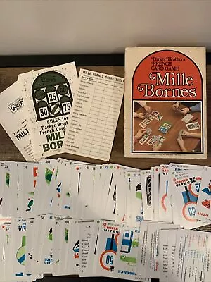 Vintage/retro 1971 Parker Brothers Mille Bornes French Card Game Box Complete • $22