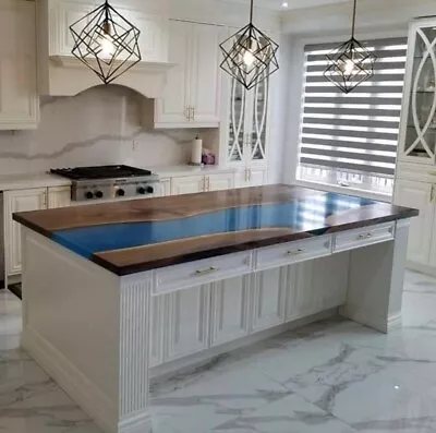 84  X 42  Contemporary Epoxy River Table Unique Kitchen Island Home Decor • $3514.05