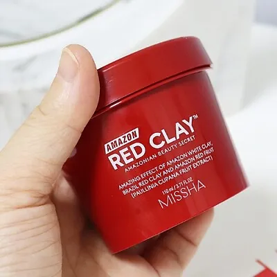 MISSHA Amazon Red Clay Pore Mask 110ml Wash-Off Mask Pore Refining K-Beauty • $22.99