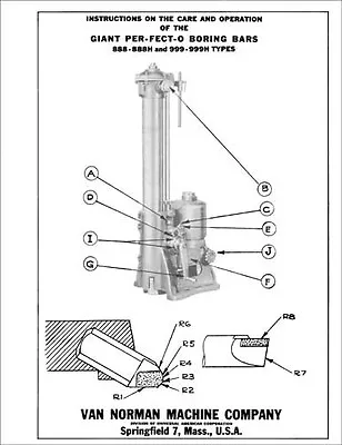 Van Norman Giant Per-Fect-O Boring Bar Manual • $15