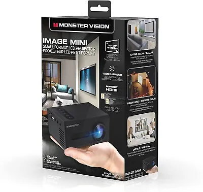 Monster Vision Image Mini Portable LCD Projector 1920x1080 HD (MHV1-1050) - NEW™ • $77.44