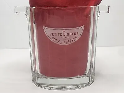 Vtg Petite Liqueur Moet & Chandon Crystal Ice Bucket Cannister Branded 5.25x5in • $24.95