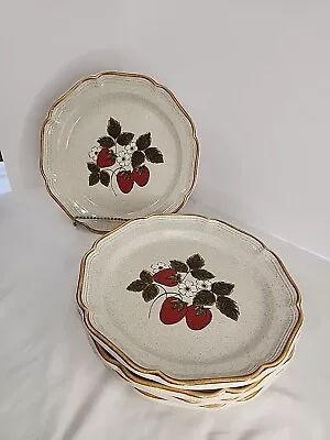 Mikasa Strawberry Festival 11” Dinner Plates Vintage Japan EB801 Set Of 5 • $59.99