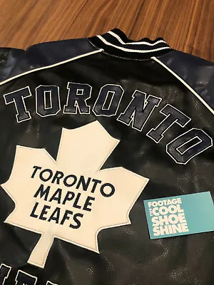 G-iii Sports Nhl Toronto Maple Leafs Home Team Pleather Jacket Black Blue New S • $249.99