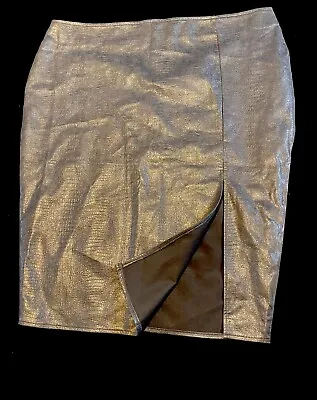 Boohoo Silver Metallic Pencil Skirt Size 22 • £4.99