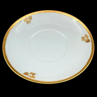 Vtg M Z Austria Art Deco Nouveau Gold Hand Painted Porcelain Plate Saucer Signed • $10.99