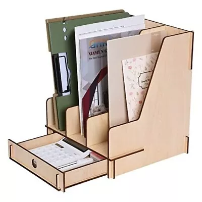  Wooden Magazine File Holder With Sliding Wood Magazine File Holder With Drawer • $25.24