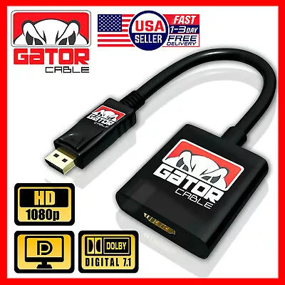 Display Port To HDMI Cable DP Adapter Converter Audio Video PC HDTV 1080P 60Hz • $7.49