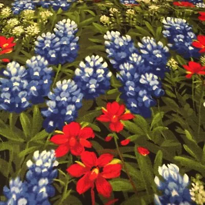 MODA Wildflower Texas Paintbrush And Bluebonnets 100% Cotton Fabric By The Yard • $10.25