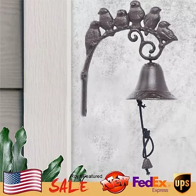 Antique Gate Bell Cast Iron Garden Door Hanging Bird Bell 	Door Chime Vintage • $24.71