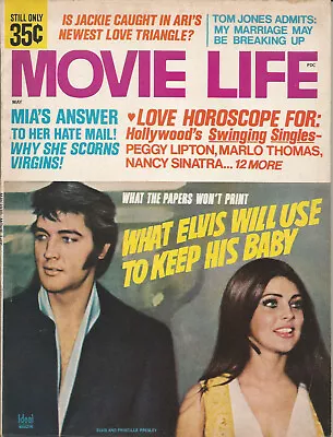 May 1970 Issue Of  Movie Life  Magazine   Elvis And Priscella Cover • $2.99