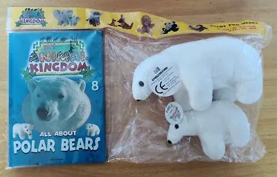 New DeAgostini My Animal Kingdom Plush Polar Bear Cub & Book + Free Lion & Cub • £8.40