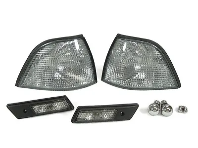 DEPO Smoke Corner+Side Marker Light + Chrome Bulb For 1992-1996 BMW E36 2D Coupe • $57.74