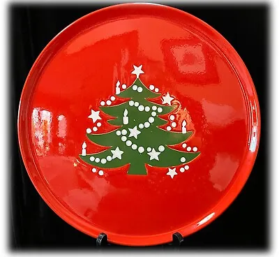 Vintage 1980s Waechtersbach Red Christmas Tree Ceramic Cake Plate West Germany • $32