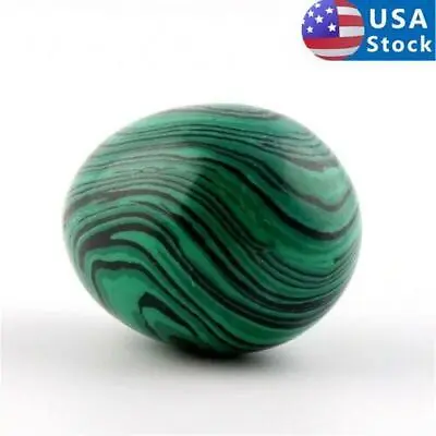 Natural Green Malachite Jade Egg Rock Crystal Fossil Original Stone Ornament US • $8.98