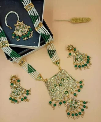 $49.06 • Buy Indian Joharibazar Gold Plated Kundan Necklace Rani Haar Earrings Jewelry Set D