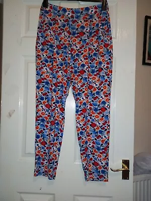 Size 12 Marks And Spencer Bright Fruit Print Tapered Joggers  • £13.50