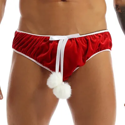  Christmas Men Briefs Novelty Sexy Underwear G-strings Jockstrap Velvet Thong • $11.37