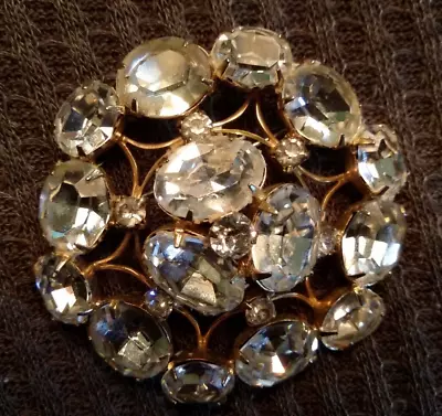 VINTAGE LARGE SPARKLING KRAMER OF NEW YORK PIN BROOCH ESTATE SIGNED 1950s 60s. • $65