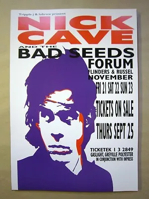 Nick Cave And The Bad Seeds  Melbourne 2003 Concert Poster  • $20