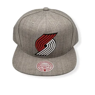 $32.99 • Buy Mitchell & Ness Portland Trail Blazers Team Heather Adjustable Snapback Hat Cap