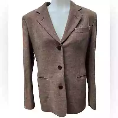 Vintage Missoni Brown Wool Silk Blend Women's 3 Button Jacket Blazer Sz42 = US 6 • $50