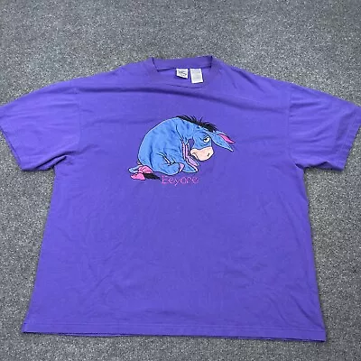 Vintage Disney Store Eeyore T Shirt Adult Size 2XL XXL Purple Winnie The Pooh • $25.89