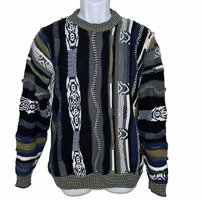 Campus Vintage Textured 3D Sweater Multicolored Coogi Style Made USA Men Small S • $49