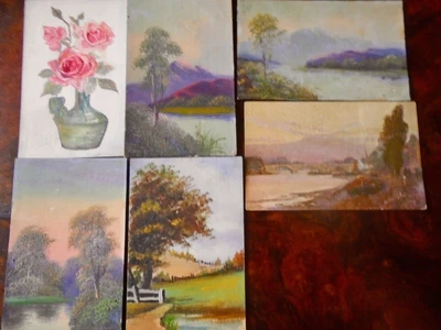 £3.75 • Buy Six Vintage Hand Painted Post Cards Circa 1909