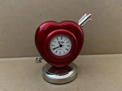 BNWT New Miniature Clock HEART & ARROW Love Silver WIDDOP • £24.95