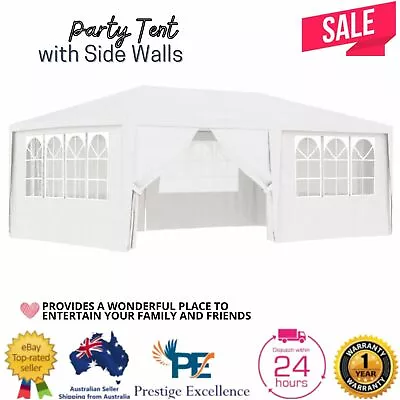 Gazebo Party Wedding Tent Outdoor Marquee Party Canopy Event Shade White 4x6m AU • $196.33