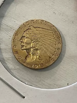 1913 US 2 1/2 Dollar Gold Quarter Eagle Coin $2.50 Indian • $479.99