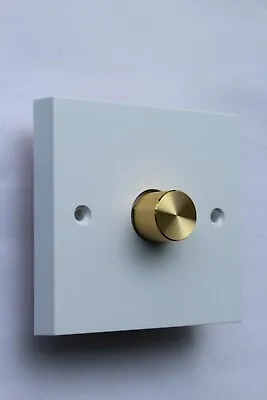£5.39 • Buy HomeAutomation White Brass Knob Plate 1G Single Dimmer Switch 2W 60-400w 18mmBB 