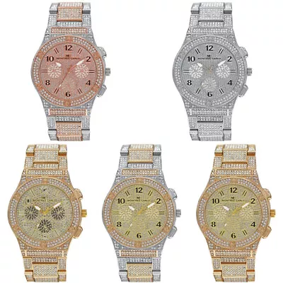 45mm Montres Carlo Women Luxury Hip Hop Rapper 1.4k Stones Clubbing Men's Watch • $25.20