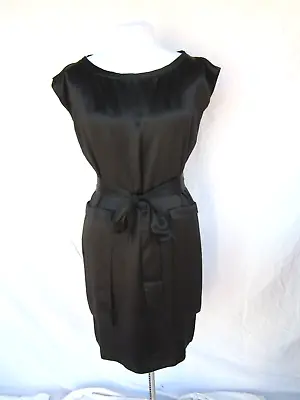 Yves Saint Laurent YSL VTG NEW Black Silk Dress Outer Pockets Italy M L • $227