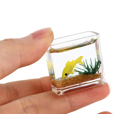 Dollhouse Miniature Glass Fish Tank Bowl Aquarium Doll House Home OrnamentA-LO • $1.93