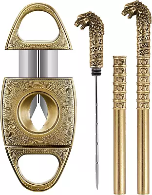 $32.21 • Buy V-Cut Cigar Cutter Guillotine Precision Cigar Draw Enhancer Tool Needle & Sharp 