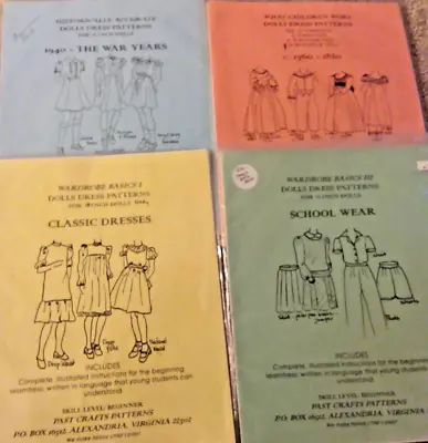 LOT(4)18 VINTAGE MODERN CHILD DOLL BASIC@1940-1950 & 1700-to-1820 DRESS`PATTERN • $19.99